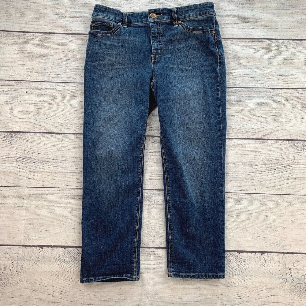Chico's Jeans sz 00 (2) Crop So Lifting 23" Inseam Medium Wash Stretch